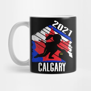 Vintage Calgary Curling Player Girl to Canada Curling Women Mug